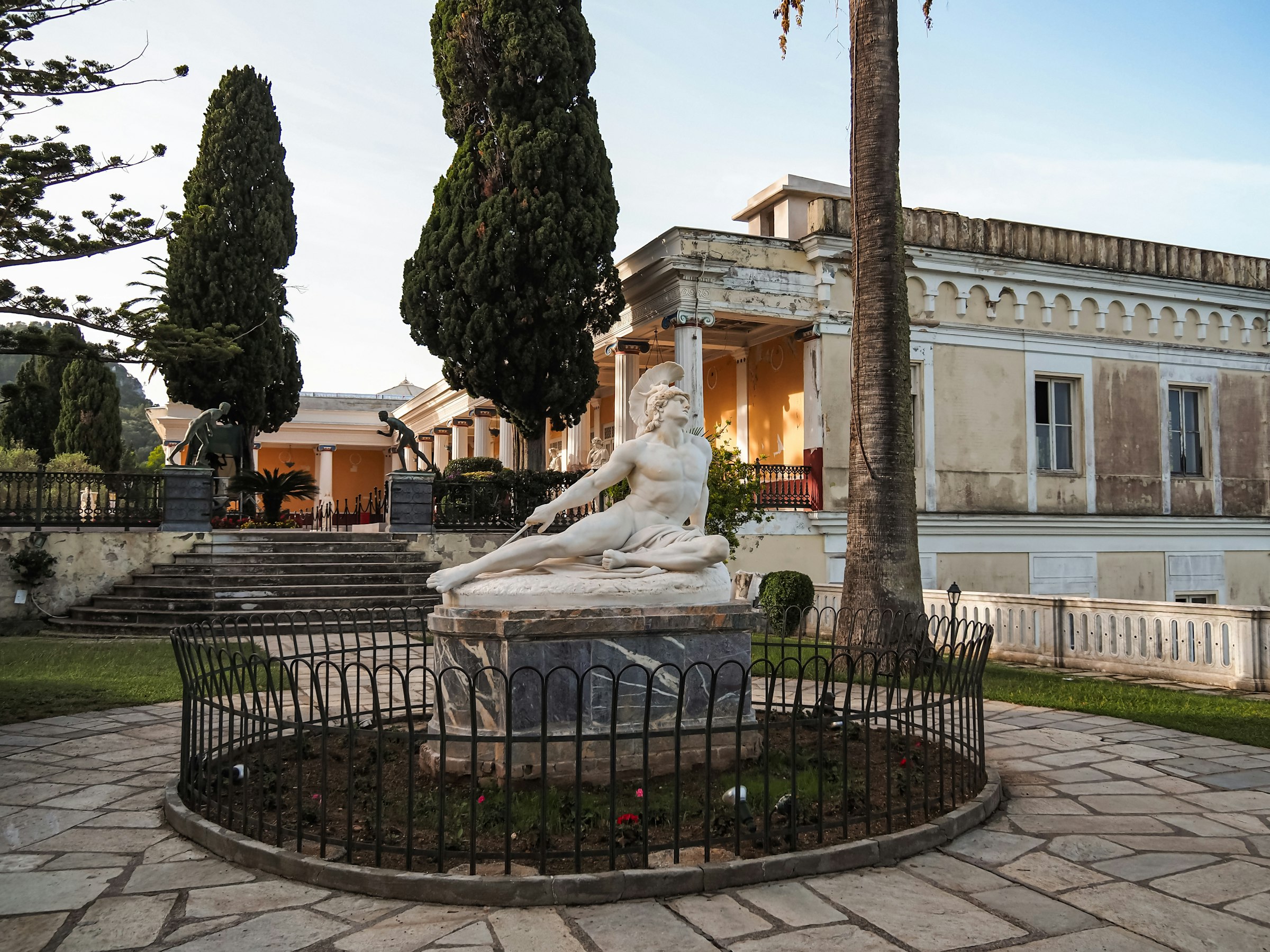 The Dying Achilles statue in the Achilleion gardens, Corfu