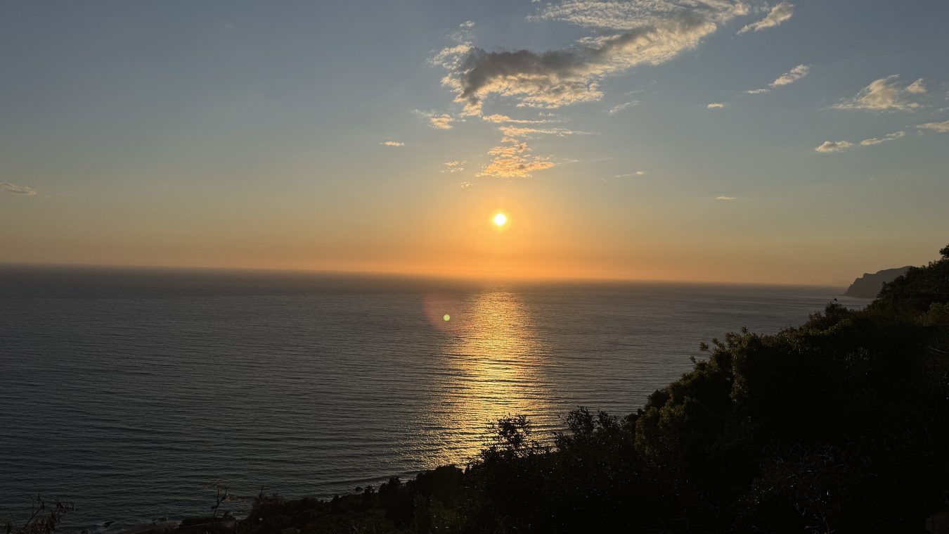 Sunset over the sea from Agios Gordios, Corfu