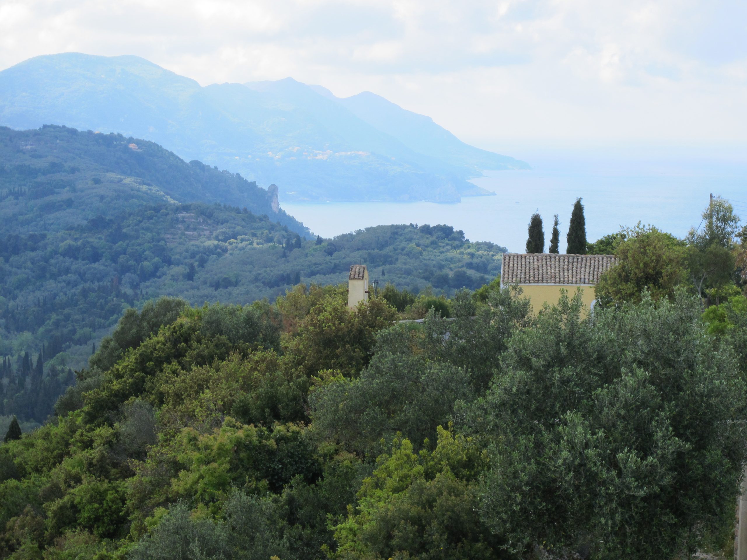 View over Corfu from the Kaiser’s Throne in Pelekas